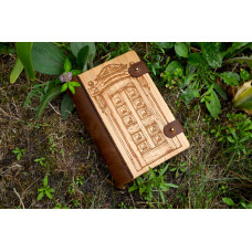 Блокнот з натурального дерева в поєднанні зі шкірою "Двері в нікуди"