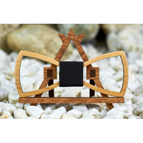 Краватка-метелик "Наскрізні отвори" з натурального дерева