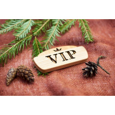 Гребінь з натурального дерева "VIP" в холдері для бороди та волосся