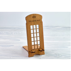 Підставка для телефону "Телефонна будка" з натурального дерева