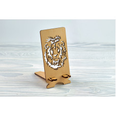 Підставка для телефону "Лев" з натурального дерева