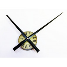 Настінний годинниковий механізм бежевий з циферблатом хвилинна стрілка 30см чорні великі