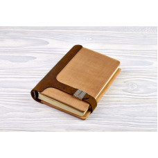 Блокнот з натурального дерева в поєднанні зі шкірою за магнітною застібкою (порожній)