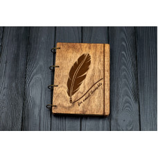 Блокнот А5 "Розумні думки" з фанери на кільцях. Записна книжка. Альбом для малювання. Щоденник. 