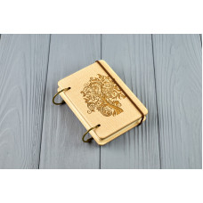 Кишеньковий блокнот з дерева формат А7 на кільцях "Дерево"