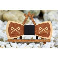 Краватка метелик шпонований Сокири в подарунковій коробці на шию під сорочки чоловічі