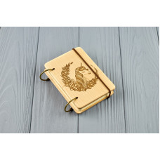 Кишеньковий блокнот з дерева формат А7 на кільцях "Єдиноріг"