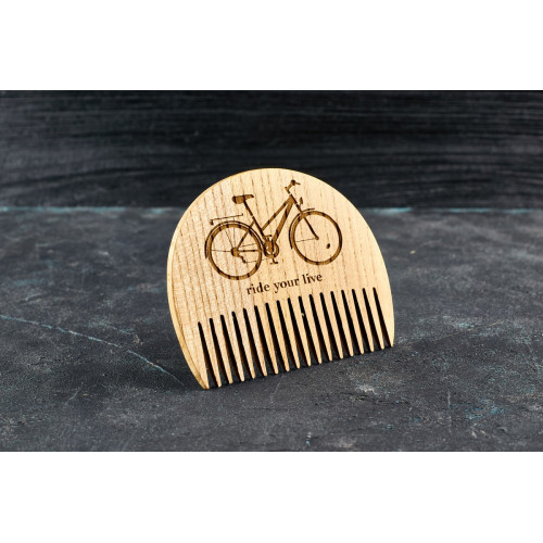 Гребінь для бороди "Велосипед" з натурального дерева