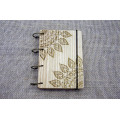 Блокнот А6 "Мандала" з натурального дерева на кільцях. Записна книжка. Альбом для малювання. Щоденник.