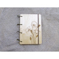 Блокнот А6 "Маки" з фанери на кільцях. Записна книжка. Альбом для малювання. Щоденник.